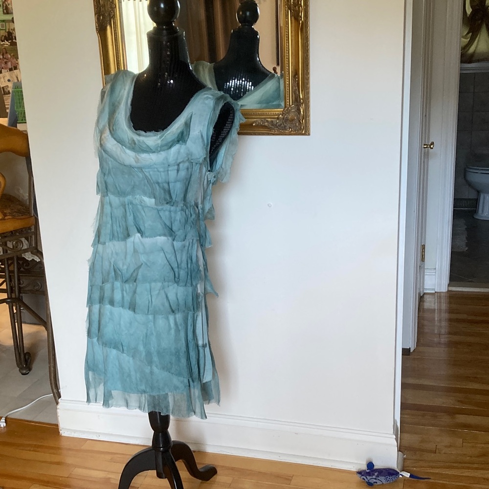 Chic Layered Teal Dress